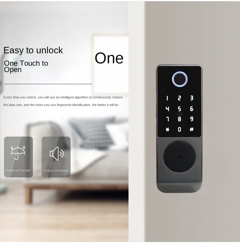 Waterproof Outdoor Gate Lock Electronic Rim Lock for Street Swing Door Tuya Wifi or Ttlock Ble Water-resistance Garage Door Lock