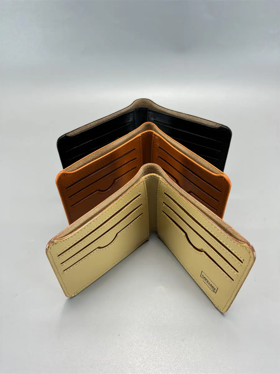 

Couples Set Gift Box Le Tanned Leather Wallet Card Holder Busin OL Sle ort Wallet Genuine Leather Interior