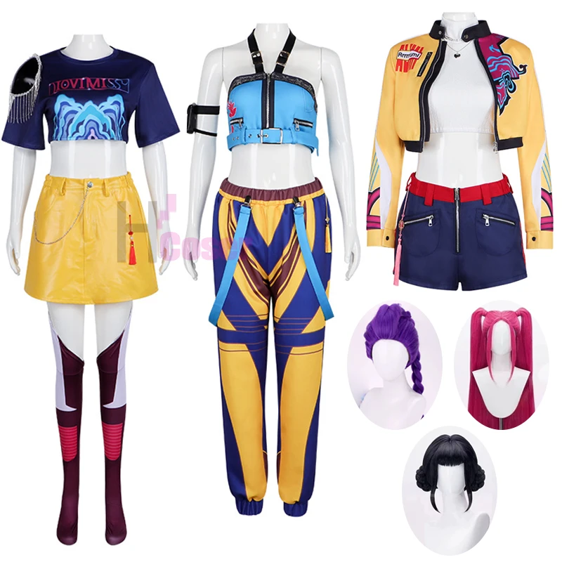

In Stock Kpop Demon Hunters Huntrix Rumi Mira Zoey Stage Cosplay Costume Full Set Wig Outfit Halloween Party Disguise for Women