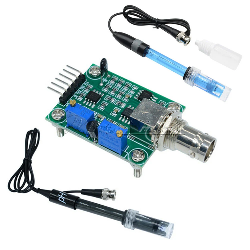 Liquid PH 0-14 Value Detection Sensor Module + PH Electrode Probe BNC Controller Sensor Digital Sensor Electrode Rechargeable