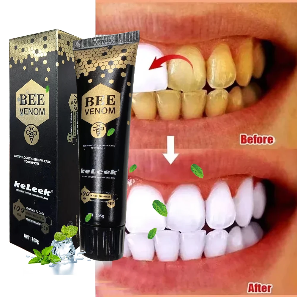 3 Bee Venom Protect Gums Toothpaste Freshens breath, deep cleaning toothpaste, Adult Oral care toothpaste removes tooth stains