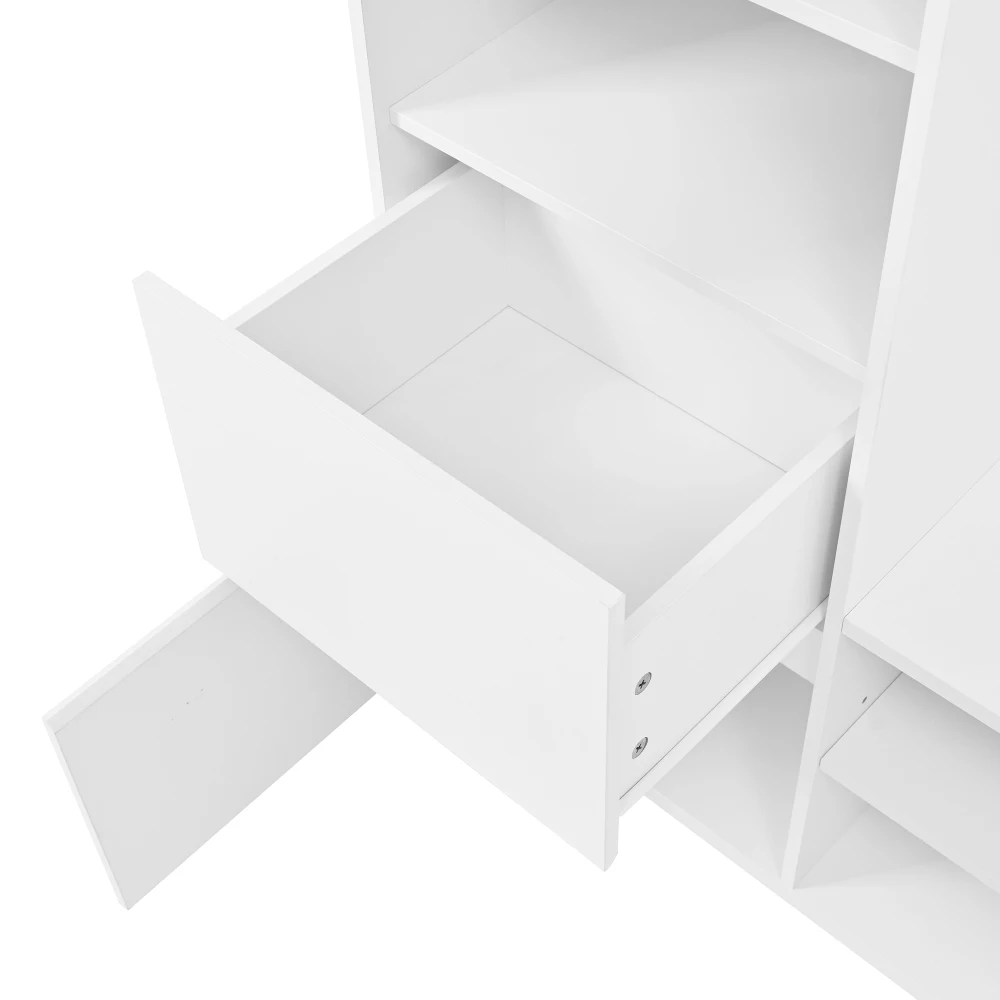 PINGGO Kompaktes Garderobenset mit Spiegel und Sitzbank, Flur-Aufbewahrungssystem mit Schuhregal und Kleiderhaken, Schlafzimmer-Möbelsystem – Detail 24