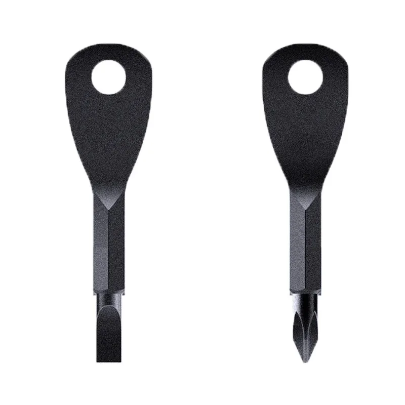 1 set of stainless steel mini EDC multifunctional screwdriver, key shape slotted screwdriver, keychain pocket repair