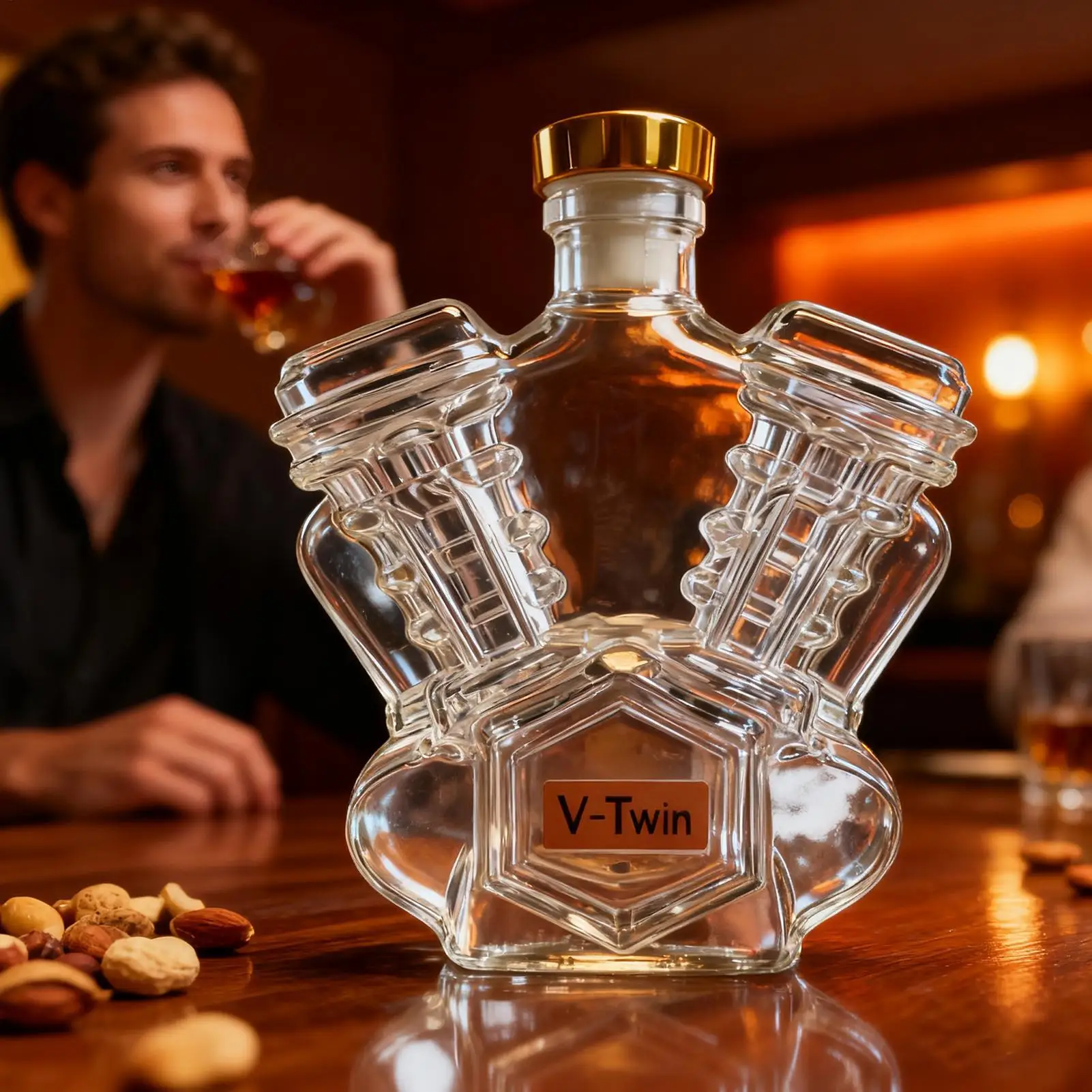New Car Whiskey Bottle Motorcycle Engine Wine Bottle V-twin Engine Whiskey Bottle Handmade Motorcycle Engine Decanter