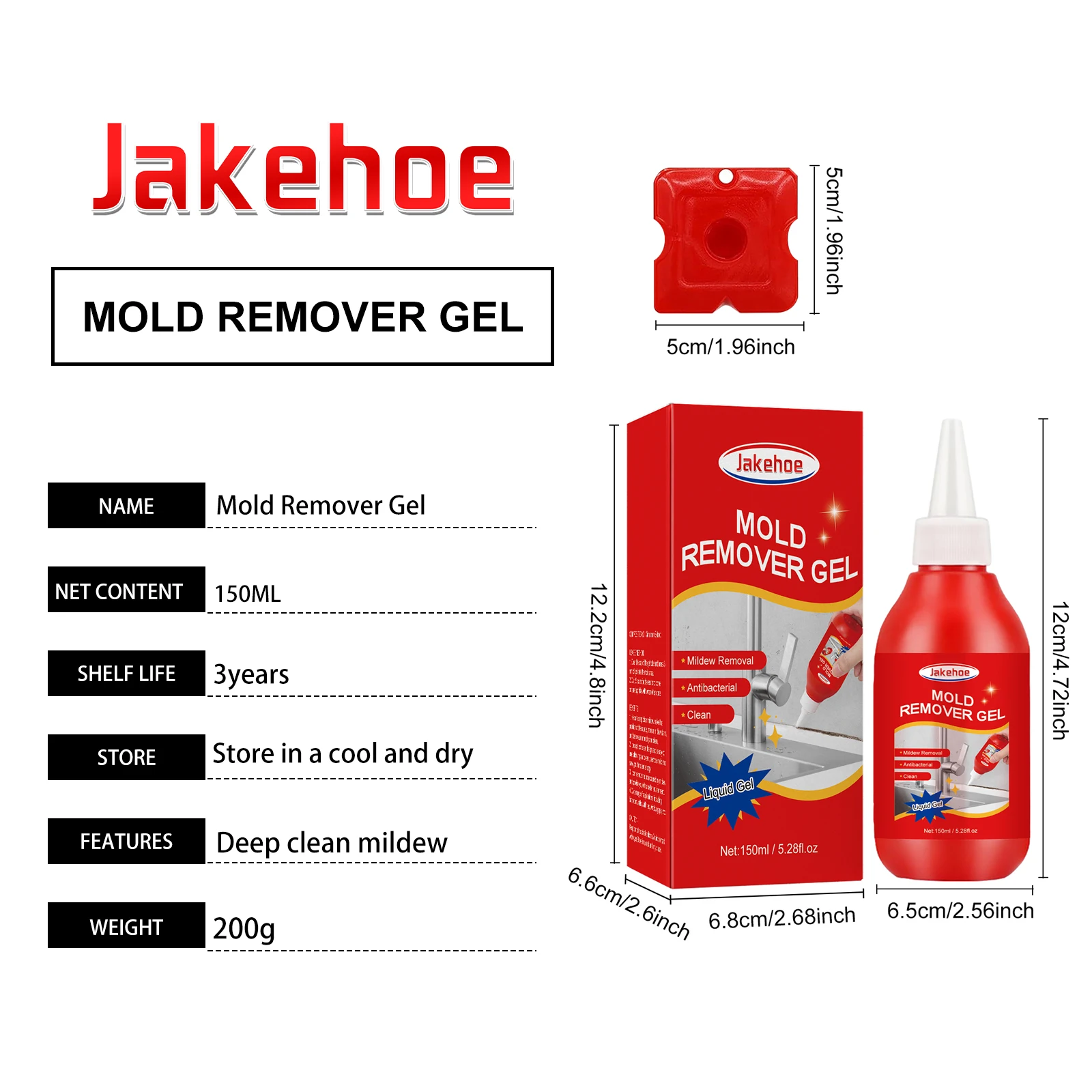 جل مزيل القالب المنزلي من JAKEHOE، جل تنظيف عميق للعفن، إزالة بقع العفن والروائح، جل تنظيف لبلاط الحائط، فجوات النوافذ