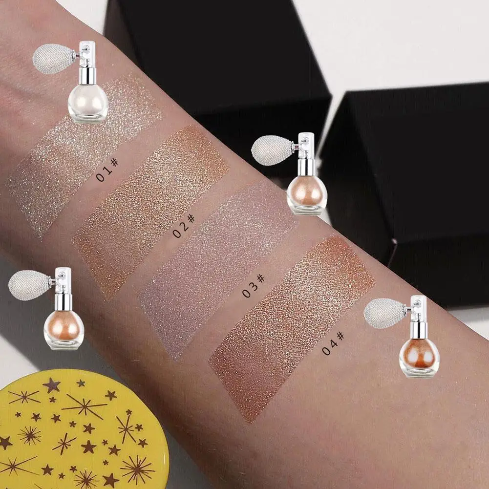 Polvo brillante en espray de diamante, brillo resistente al agua, brillo brillante, maquillaje para cara y cuerpo, resalte, Cosméticos de maquillaje