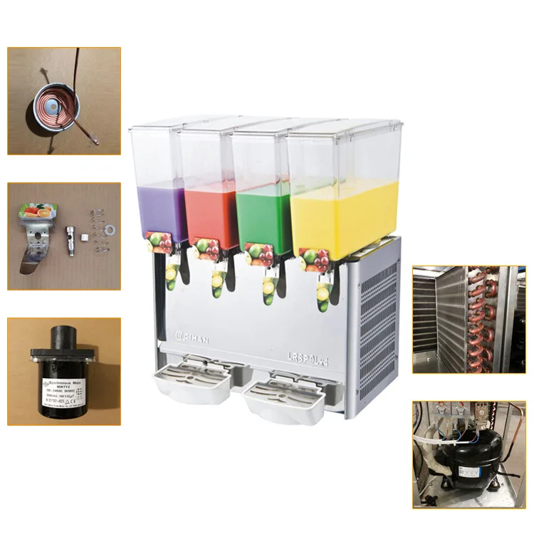 

Commercial juicer, factory direct supply, hot and cold double temperature four-cylinder automatic milk tea machine LRSP9L * 4