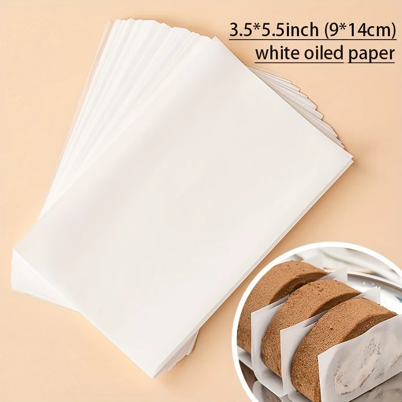 100 PCS Cake Roll Separator Paper Swiss Roll Border Wrapping Papers Food Grade Bread Cake Oven Baking Pan Greaseproof Paper
