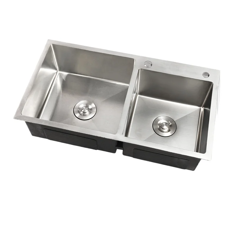 

Double Slot Stainless Steel Kitchen Vegetable Basin Large Diameter Welded Dishbasin Sink