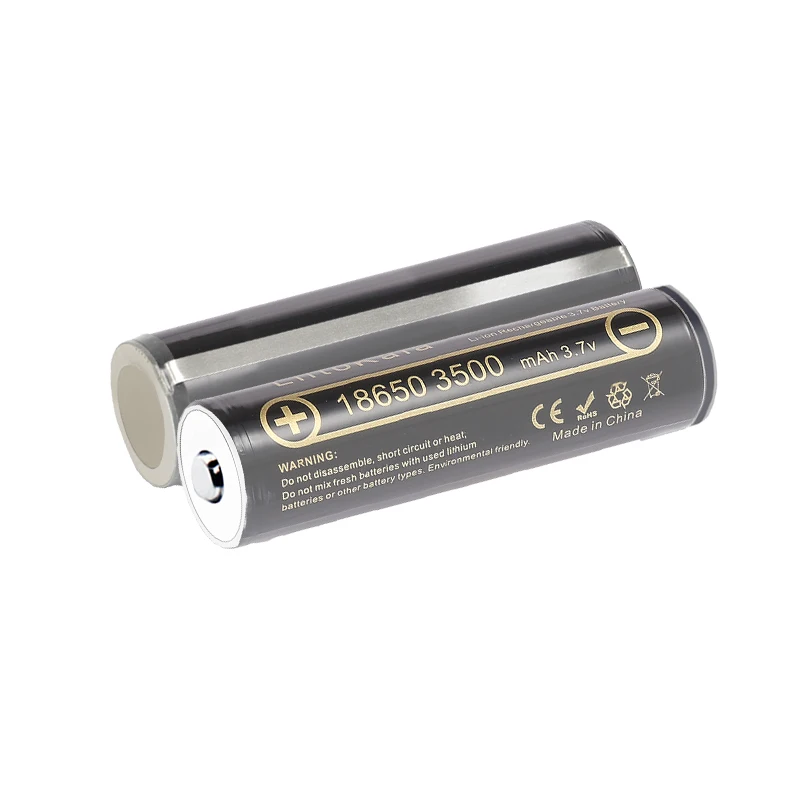 LiitoKala-Bateria de Luz Apontada Recarregável com Caixa, Lii-35A, 18650, 3.7V, 3500mAh, Alta Capacidade, Lanterna, 3.7V, 1-16Pcs