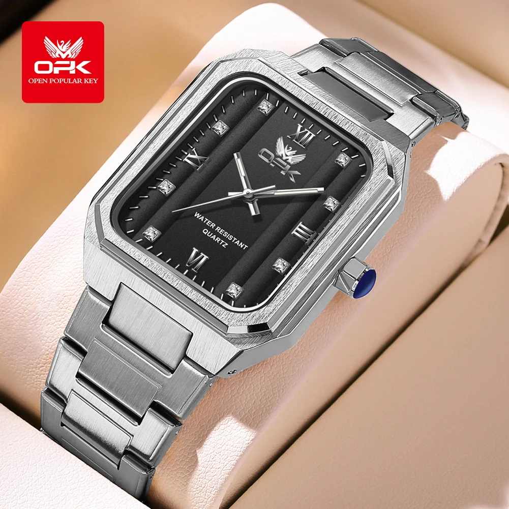 

Квадратные мужские кварцевые часы OPK Brand 6043