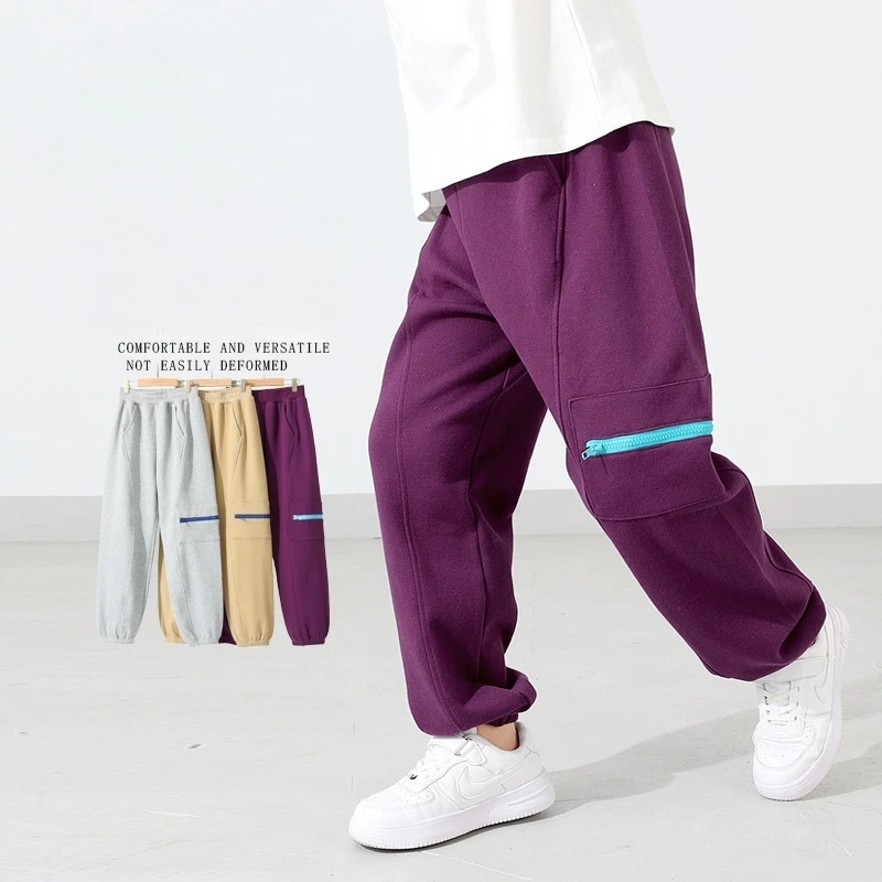 

Детские лоскутные танцевальные брюки в корейском стиле, брюки-карго с защитой от комаров, свободные длинные брюки для больших мальчиков, новая повседневная одежда