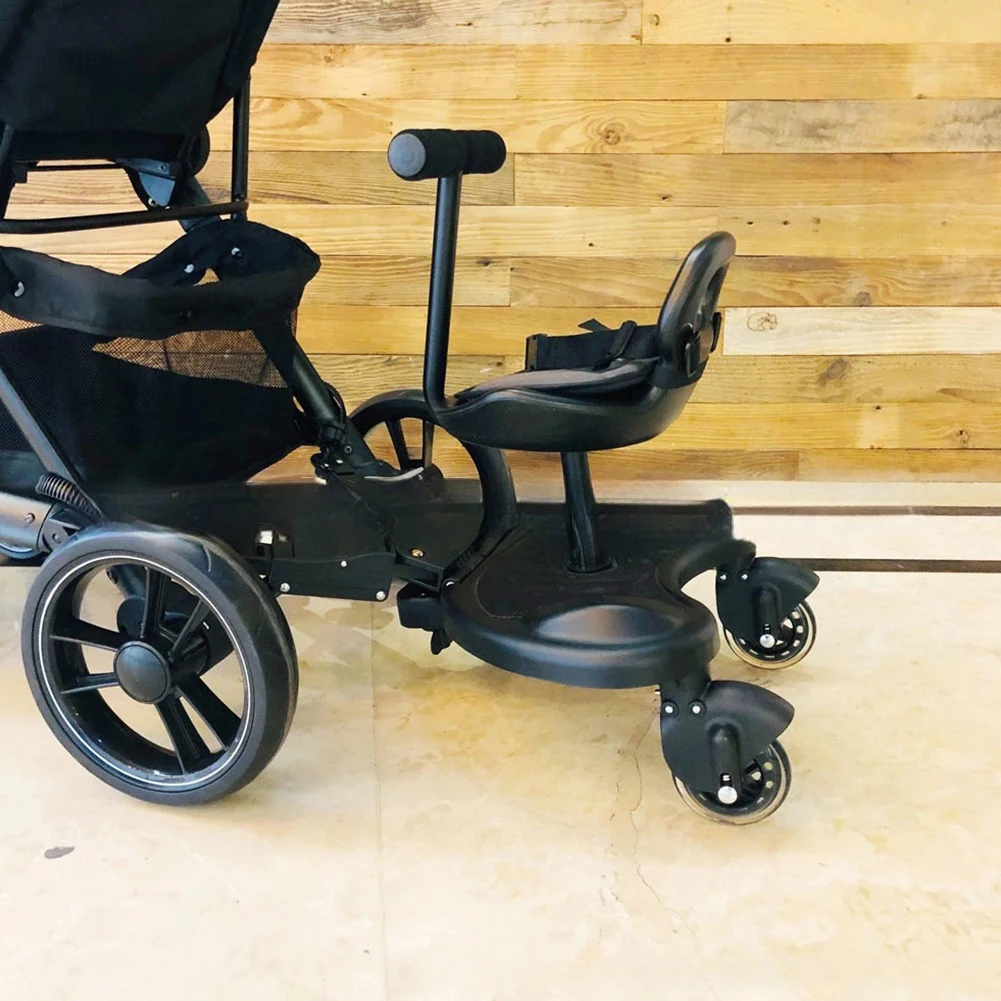 Baby Strollers Pedal Adapter Kid Standing Plate with Seat Baby Prams Auxiliary Trailer Footrest Pushchair Step Board Accessories