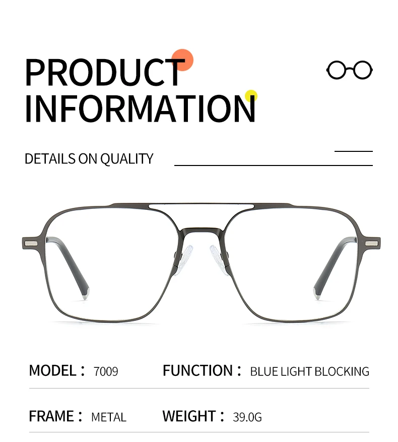 Metall 3-in-1 neuer Stil Magnet Clip auf Brillengestell Trend polarisierte Sonnenbrille für Männer 2023 optische Computerbrille UV400 7009 – Detail 8