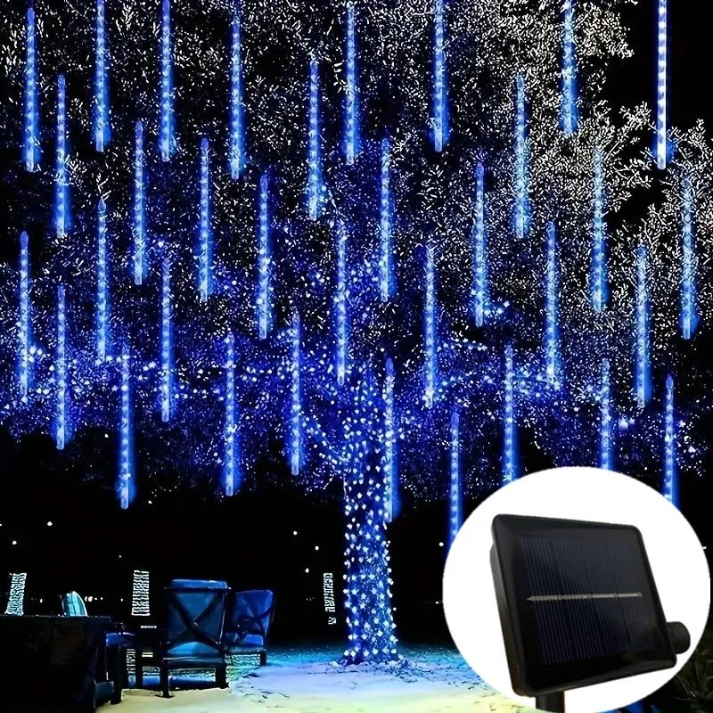 

Уличные гирлянды для сада, кемпинга, украшения, 8 трубок, 30/50 см, солнечный свет, светодиодный метеоритный дождь, гирлянда для декора дерева