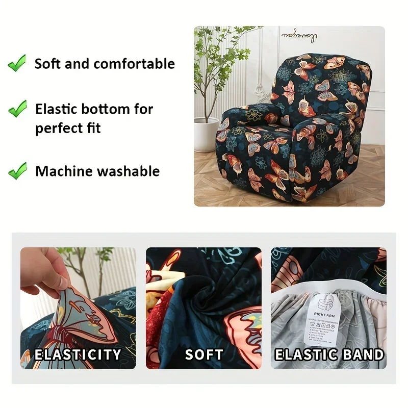 Anti Slip Recliner Sofa Cover Elastic Printed Slipcover Chair Couch Protector Relax Armchair Stretch for Living Room 리클라이너 쇼파커버