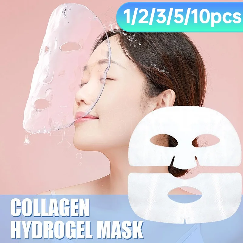 1/2/3/5/10PCS Collagen Face Mask Deep Moisturizing Collagen Protein Hydrogel Soft Gel Mask For Women Skin Care Products