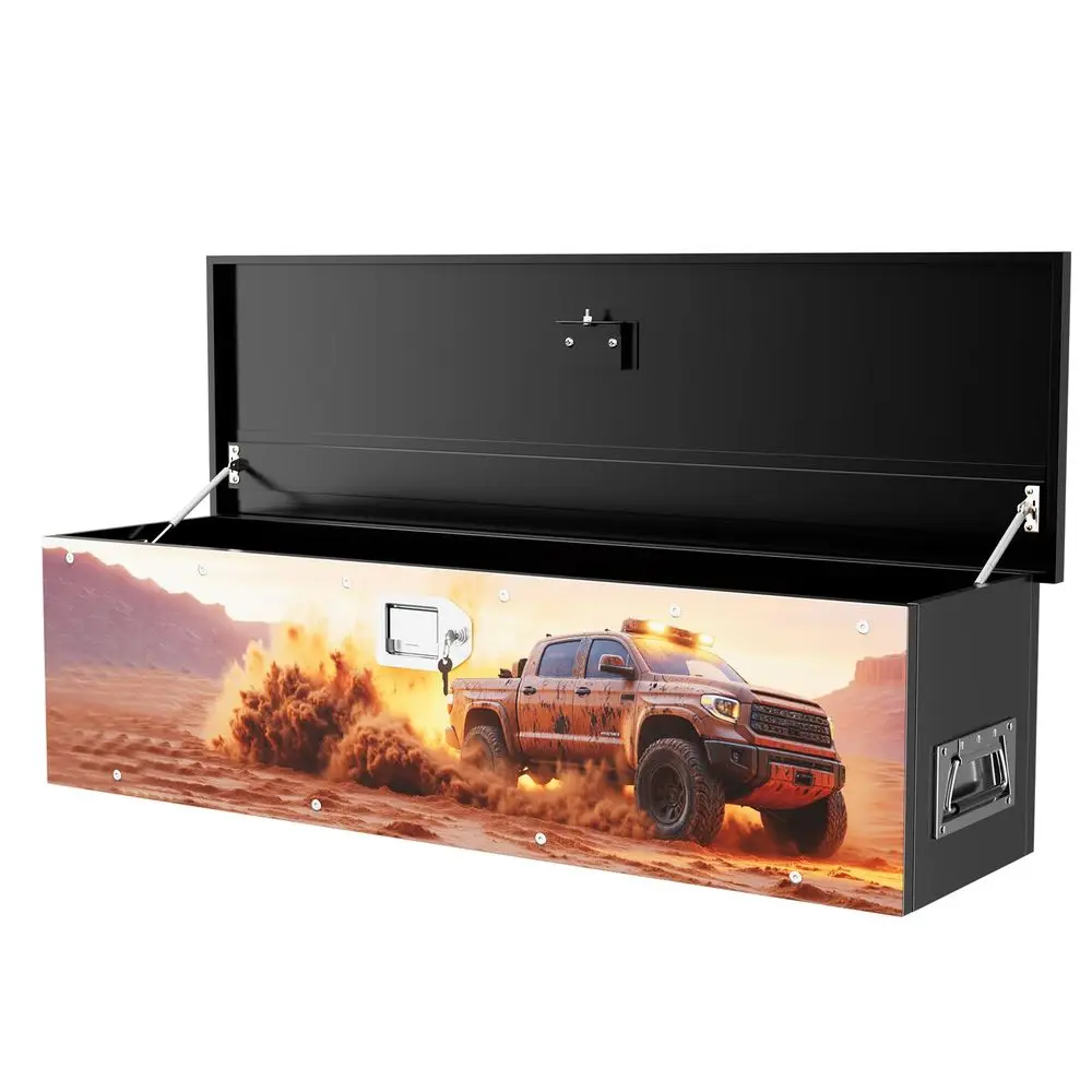 

Bed Tool Box, Truck Toolbox compatible with Tacoma, 38.5 x 11.6 x 9.6 Inches, Alloy Steel, Lockable, Weathertight, Flip Top, Pi