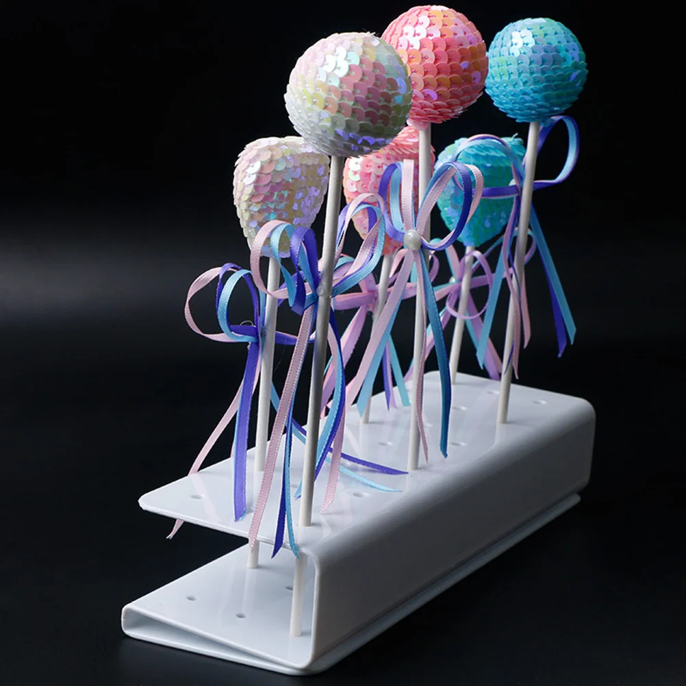 1 قطعة حامل المصاصة 19 ثقوب مستطيلة S شكل طبقة مزدوجة عرض حامل الحلوى المنظم لتخزين الحلويات سطح المكتب