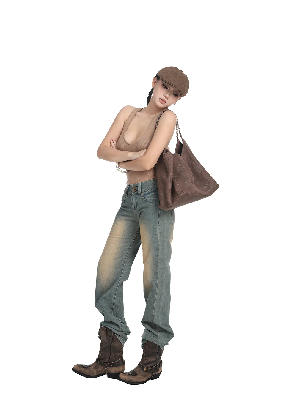 

Свободные прямые джинсы с низкой талией, женские весенне-летние новые утягивающие длинные брюки в стиле ретро, универсальные, модные