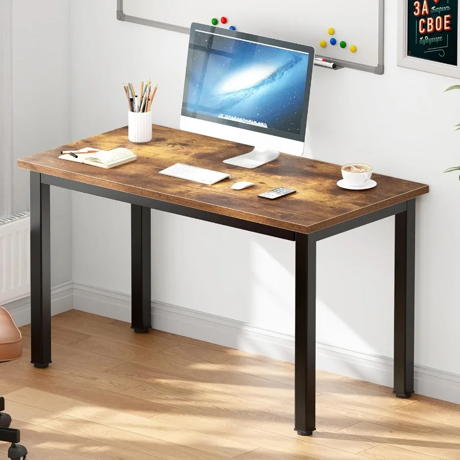 مكتب كمبيوتر مدمج مقاس 39 بوصة على الطراز القديم للمكتب المنزلي، طاولة دراسة مثالية للمساحات الصغيرة، مثالية لكتابة استخدام الكمبيوتر المحمول #2