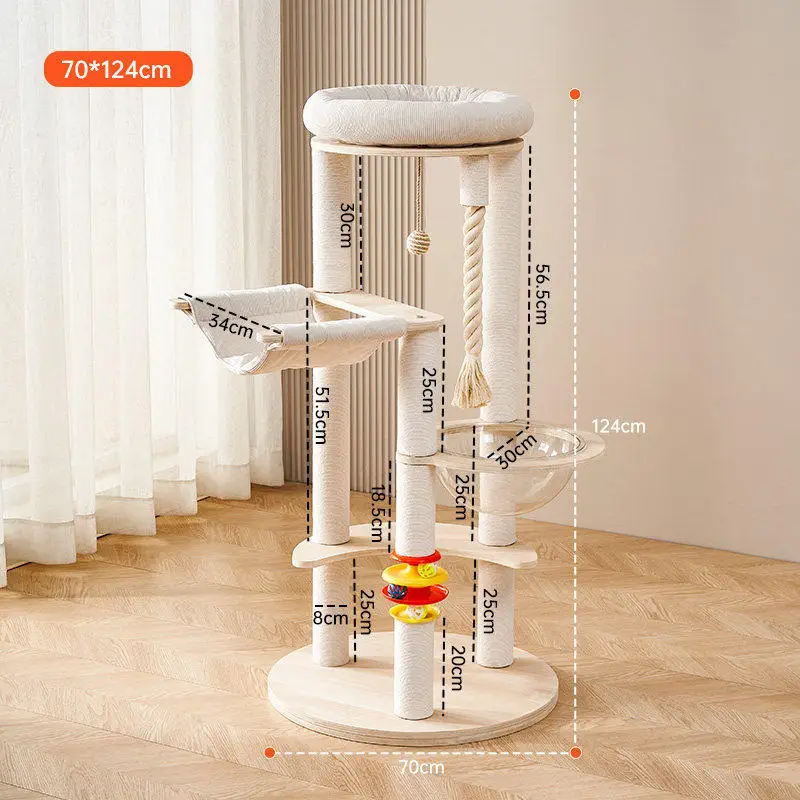 Accesorios para Camas de Gatos: Torre para Gatos con Arenero, Tapete Rascador, Casa Grande, Juguetes de Castillo, Rascador para Gatos, Muebles para Gatos