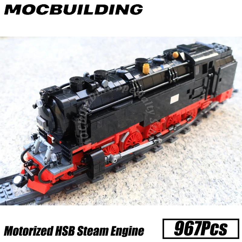 HSB Steam Engine Motorized Locomotive Train Display Model DR-Baureihe E 94 MOC Building Blocks Bricks Construction Toys Gifts