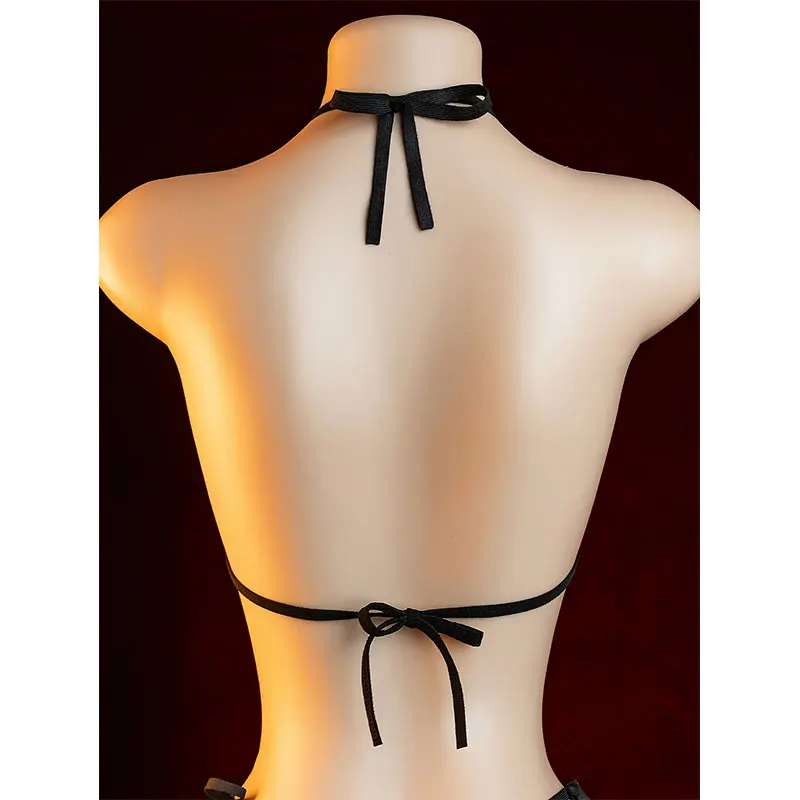 Erotic Open Crotch Bra G-string Sexi Ladies Set Women Lingerie Lace-up Push Up Bra Open Ass Panties Exotic Sexy Female Underwear - Image 4