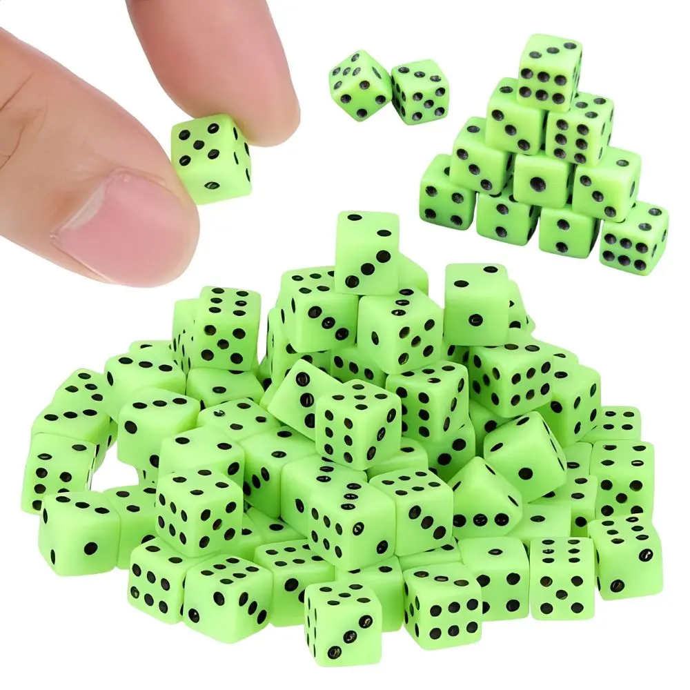 

120/300/500pcs 8mm Green Plastic Dice Tabletop Board Game Team Activities Teaching Casino Entertainment Accessories YMY