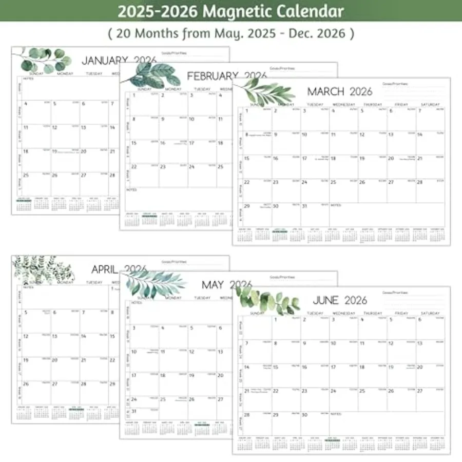 ปฏิทินแม่เหล็กติดตู้เย็น ปี 20252026 ปฏิทินตู้เย็น ปี 2026 ขนาด 11 นิ้ว x 8.5 นิ้ว ก.ค. 2025 ธ.ค. 2026 ปฏิทินรายเดือน พร้อมแม่เหล็กแรง
