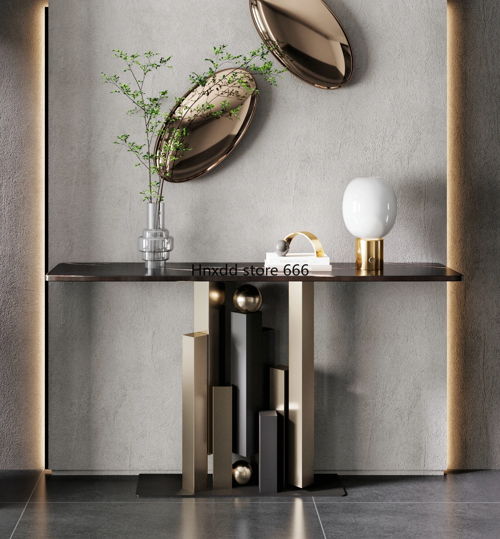 Entry plan Entrance table Light luxury wall narrow table