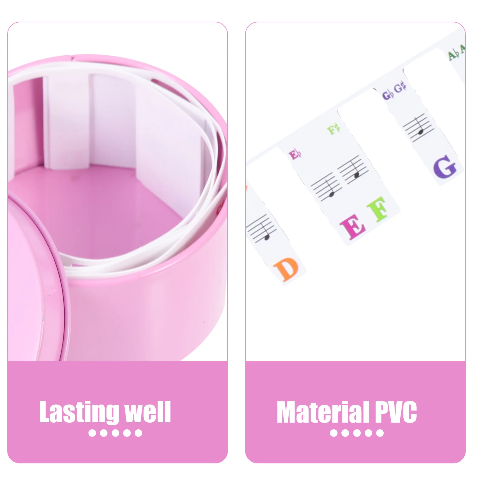 

Piano Keyboard Strip 61 Keys Non-Fading Piano Key Label Removable Introductory Learning Accessory