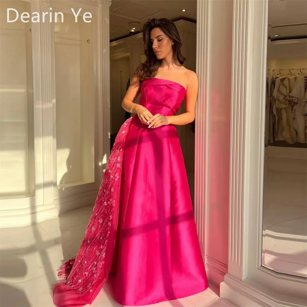 

Formal Dress Prom Evening Gown Dearin Strapless A-line Floor Length Skirts Draped Sleeveless Bead Bespoke Occa