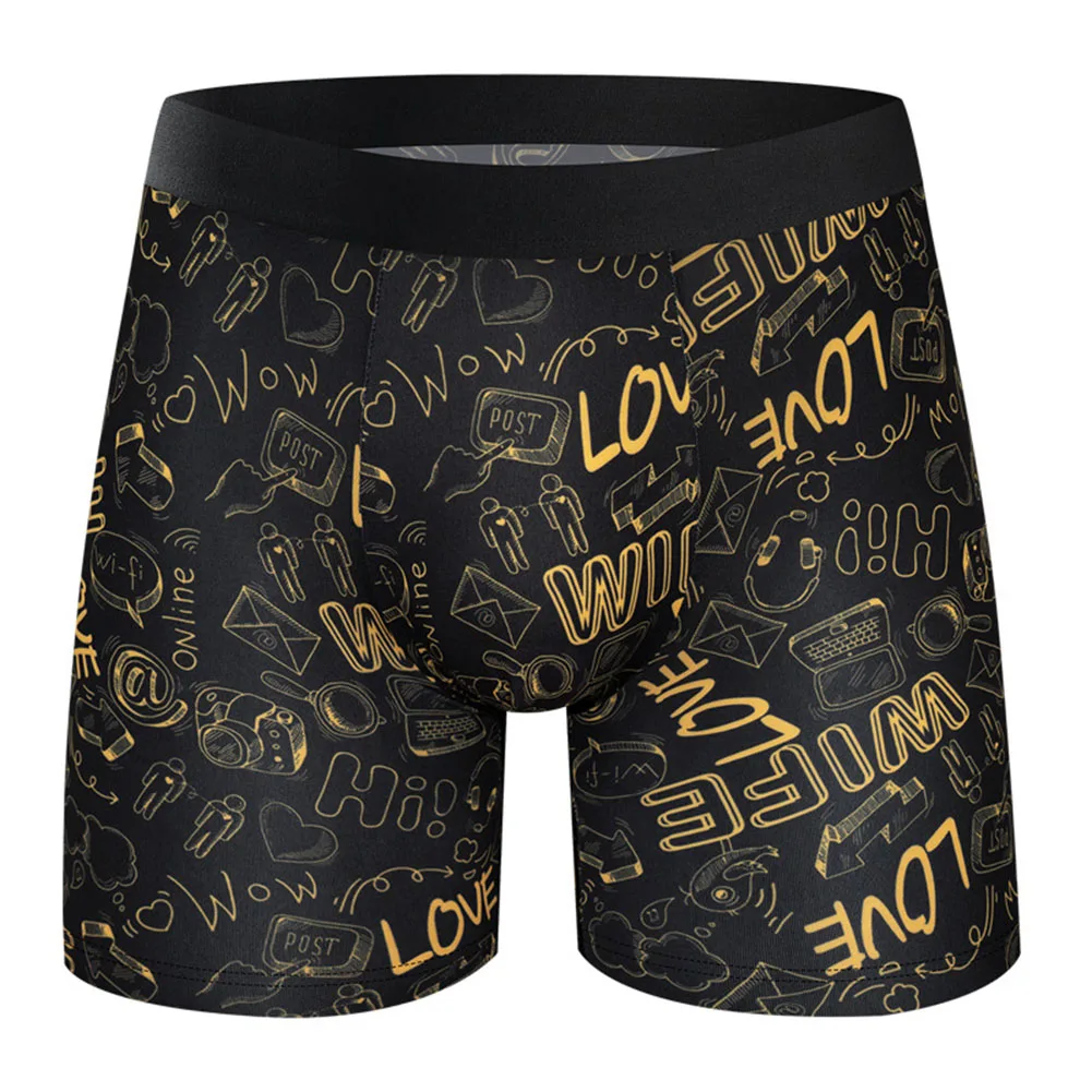 All Seasons Men Sexy Boxer Briefs Underwear Lingerie Man Printed Casual Boxers Shorts Bulge Pouch Underpants