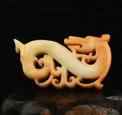 Old natural jade hand-carved statue of dragon Statue exquisite handicraft