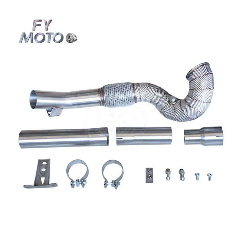 For 3.5 '' Downpipe for vw Golf MK7 MK7.5 GTI / Seat Leon Cupra 5F/RS 5E TFSI / A3 1.8T 2.0T 2013+ with Heat Shield