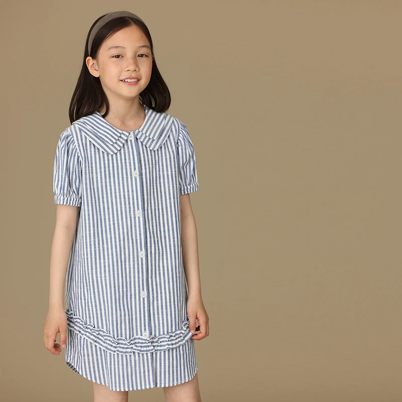 

Female child clothes fashion birthday white Girls Dresses bluey 24 summer dress school sundress mother kids striped shirt women