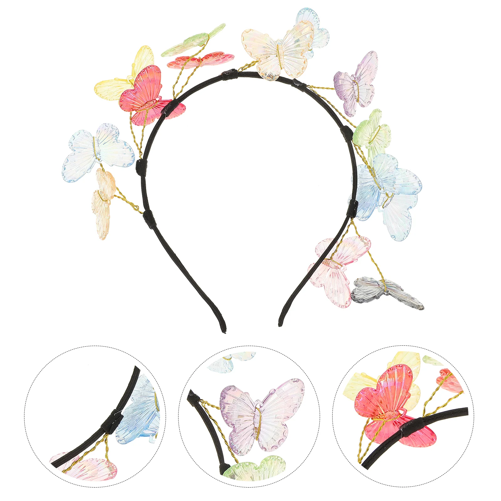 

Butterfly Headdress Decorative Headband Party Cute Headbands Wedding Hair Accessories for Women Plastic Bride Girls