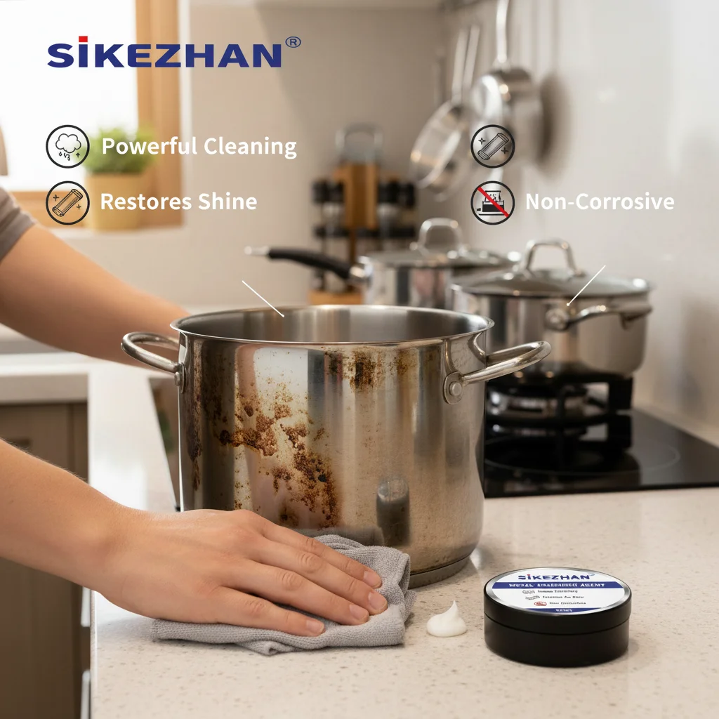 

Паста для полировки металла посуды | Удаление стойких обожженных пятен и черной шкалы | Восстановитель сковороды из нержавеющей стали, кухонный очиститель