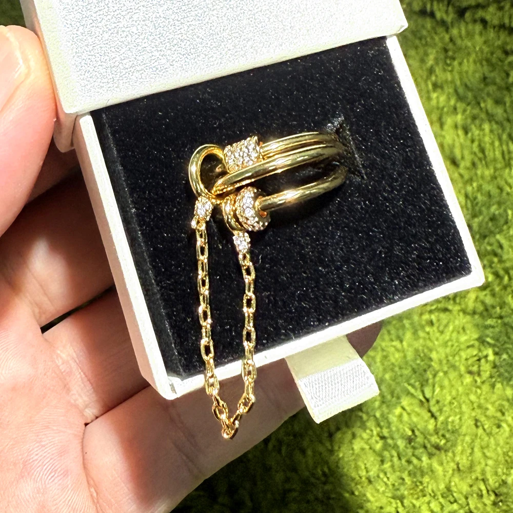 Bague de luxe à réglage ouvert en CZ pour femmes et filles, élégante, couleur or, Micro pavé, goutte d'eau blanche, zircone cubique