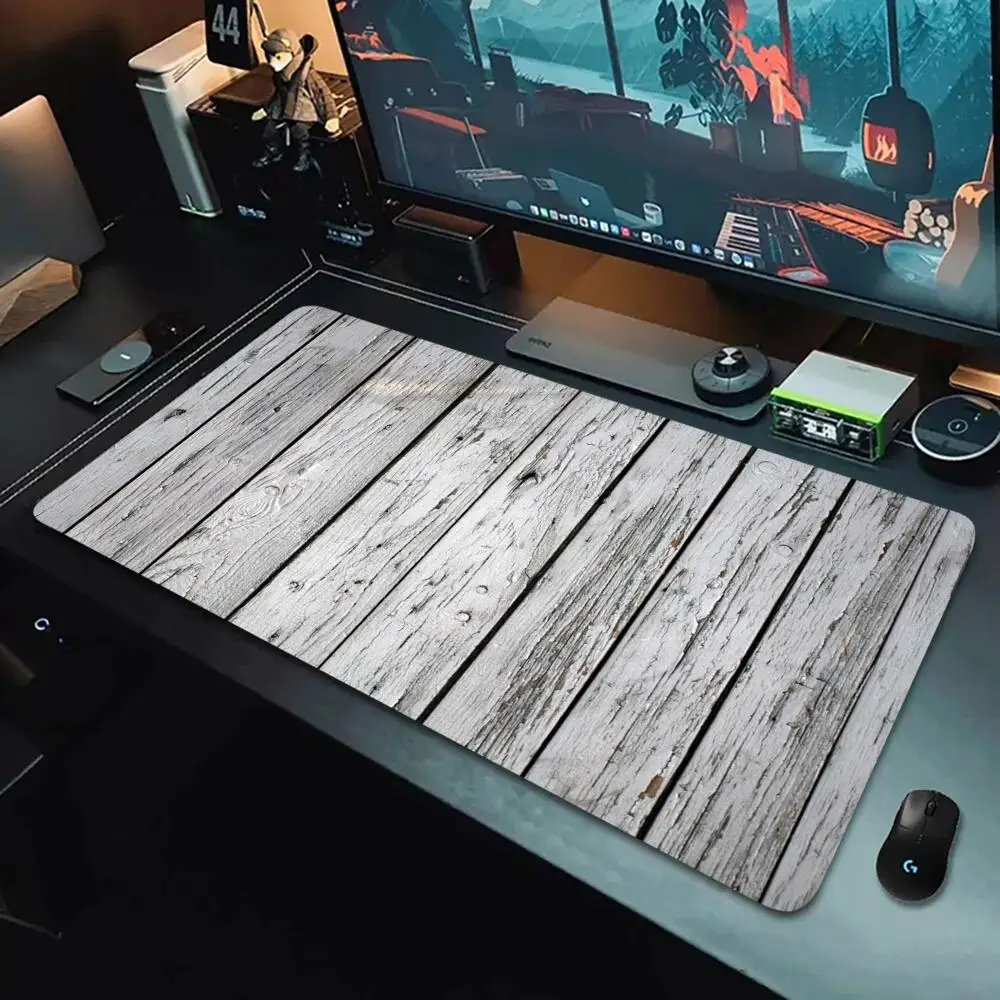 Wooden board pattern mousepad simple art multi-model accessories Mechanical keyboard plus long tablemat rubber non-slip washable