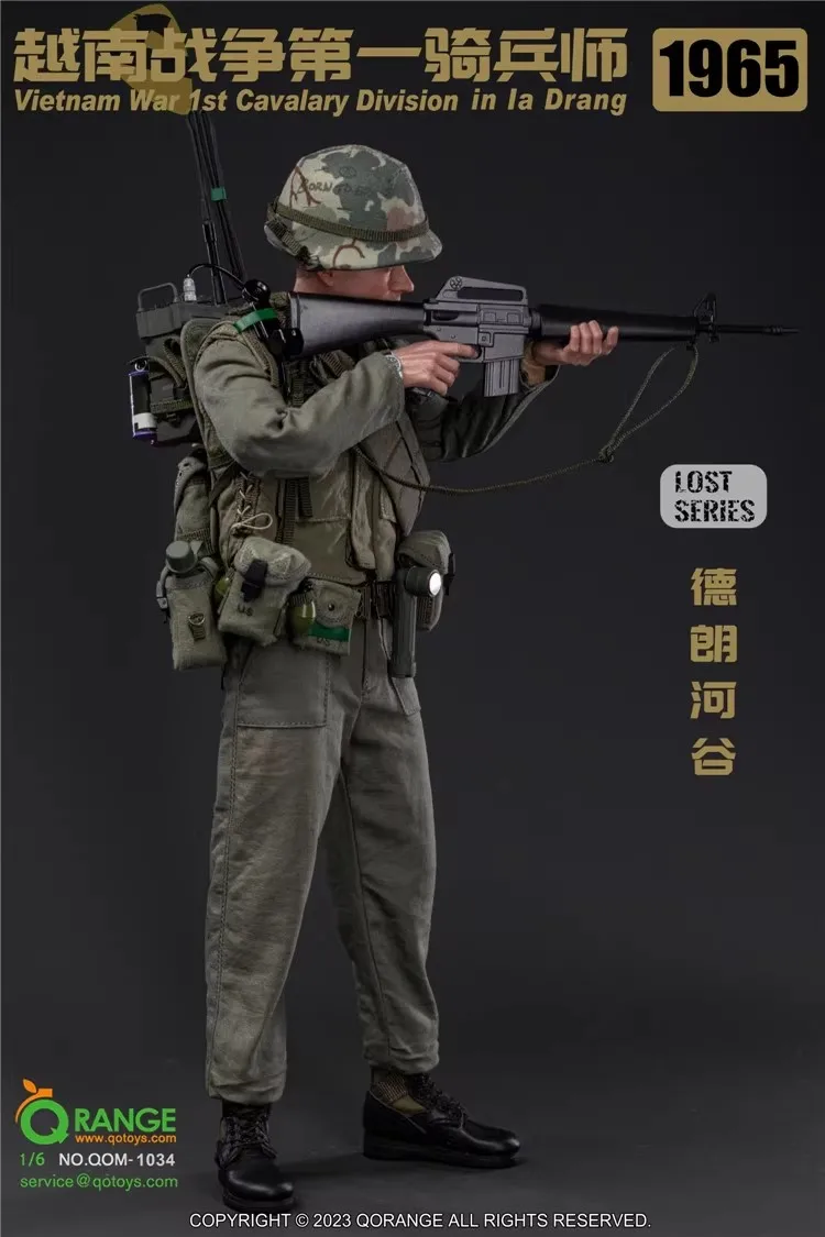 QOTOYS QOM-1034 1/6 Soldier US 1st Cavalry Division 1965 Vietnam Full Set 12\'\' Action Figure Model Toy In Stock