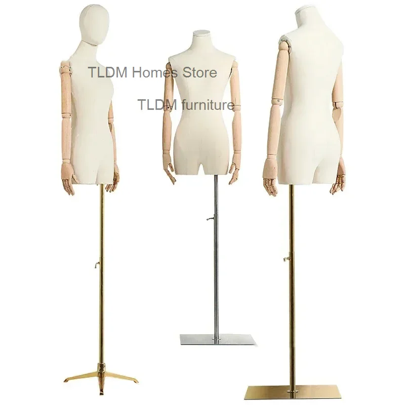 Half-length Mannequin for Women's Clothing Store Korean Mannequins with Metal Base Window Display Stand Commercial Model Props M