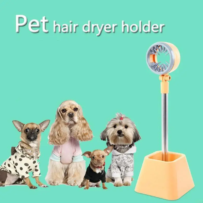 F68D Pet Hair Dryer Bracket 180 Degree Rotatable Dog for Cat Grooming Brush Holder Pets Clothes Drying Fixing Frame