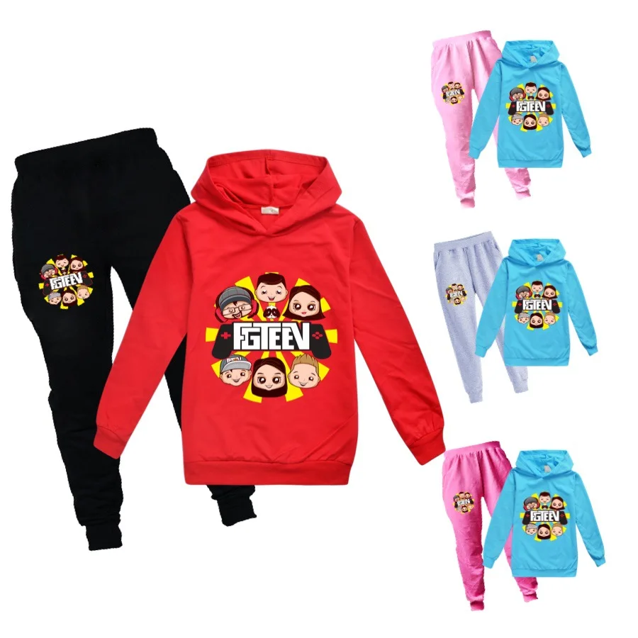 

Spring Autumn Children's Clothes Fgteev Baby Girls Tracksuits Teen Boys Cotton Jacket+Pants 2Pcs Set Kids Sport Casual Costum