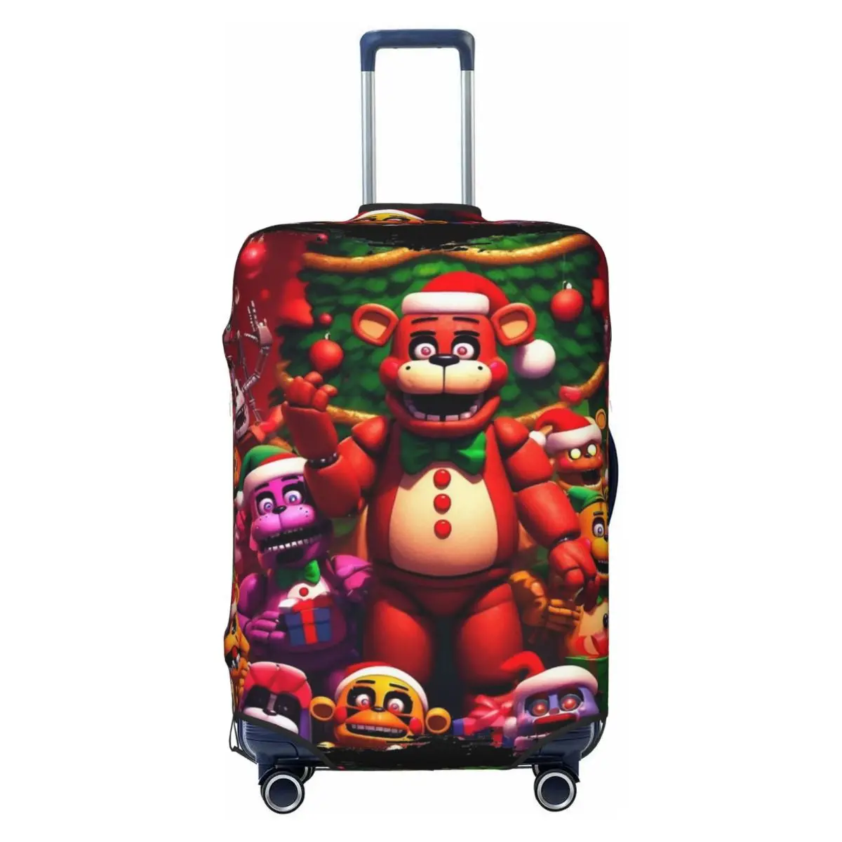 Christmas Cartoon F-Five N-Nights at F-Freddys Suitcase Cover Cruise Trip Protector Flight Fun Luggage Supplies