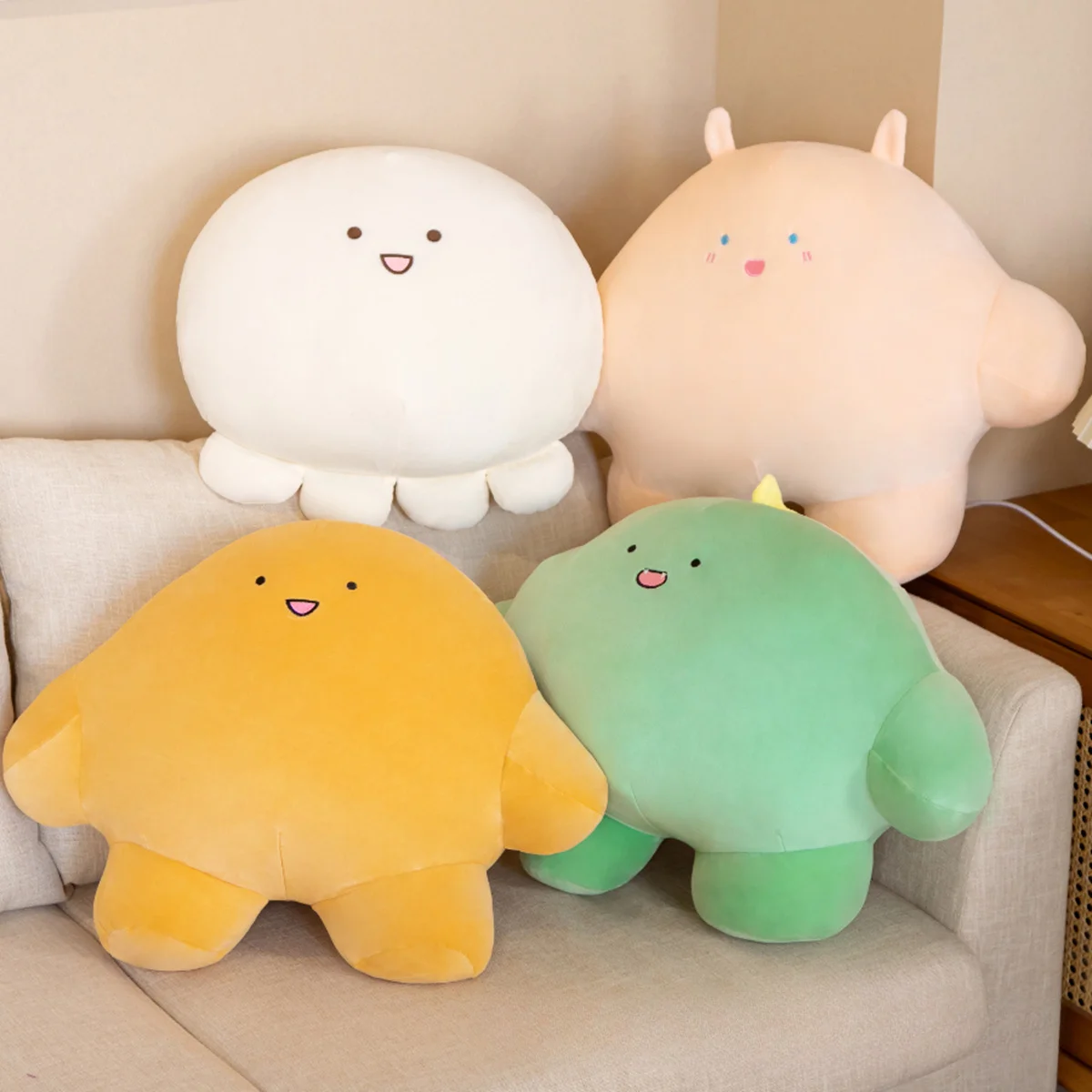 Home Pillow Cushion Decoration Cute Cartoon Creative Octopus Balls Fun Plush Doll Toy Sleeping Comfortable Cushion Female