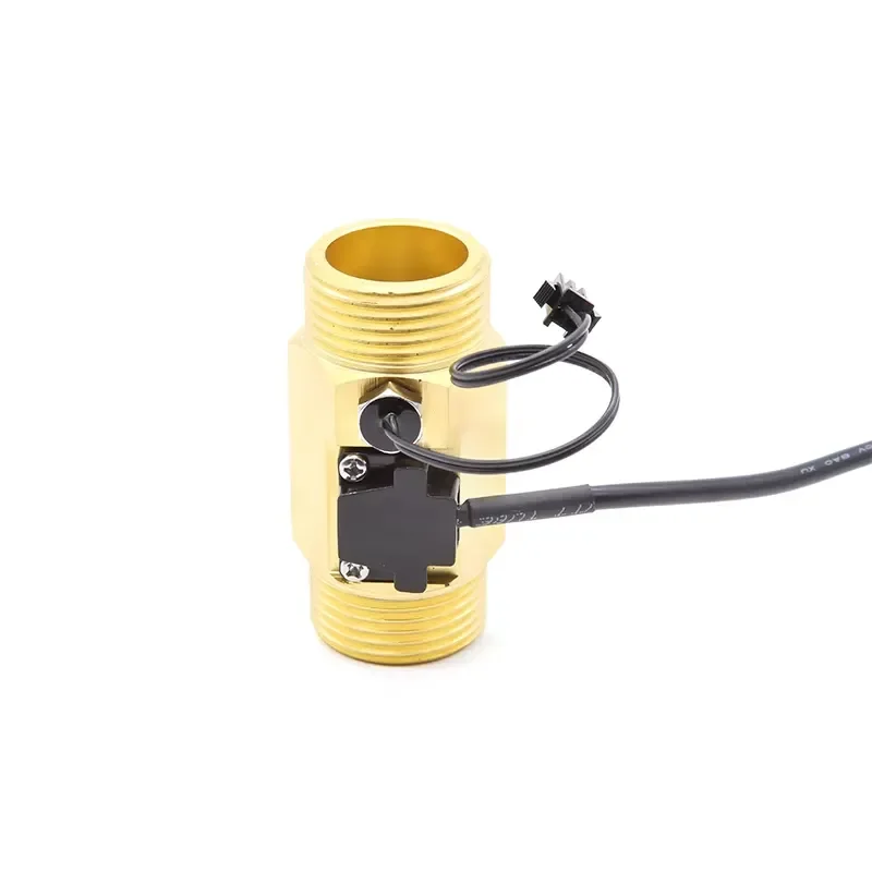 25mm Turbine Flow Meter for Water Oil Fuel Brass Copper 1'' Hall Sensor with 50K Temperature Probe 2-50L Counter Meter