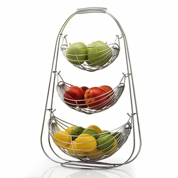 2/3 Tiers Fruit Basket Bowl Holder Stand Kitchen Vegetables Storage Stainless Steel Organizer Household Food Grade Home Baskets