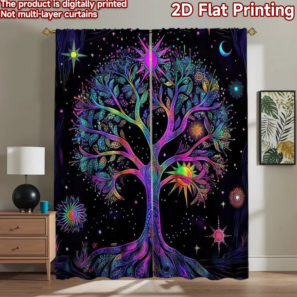 

1pc 2D flat Photography Backdrop Background Banner Cosmic Tree 100% Polyester Festive Wall Decor for Indoor celebration photo